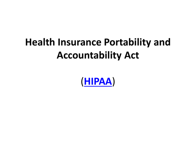 Act accountability insurance hipaa portability health